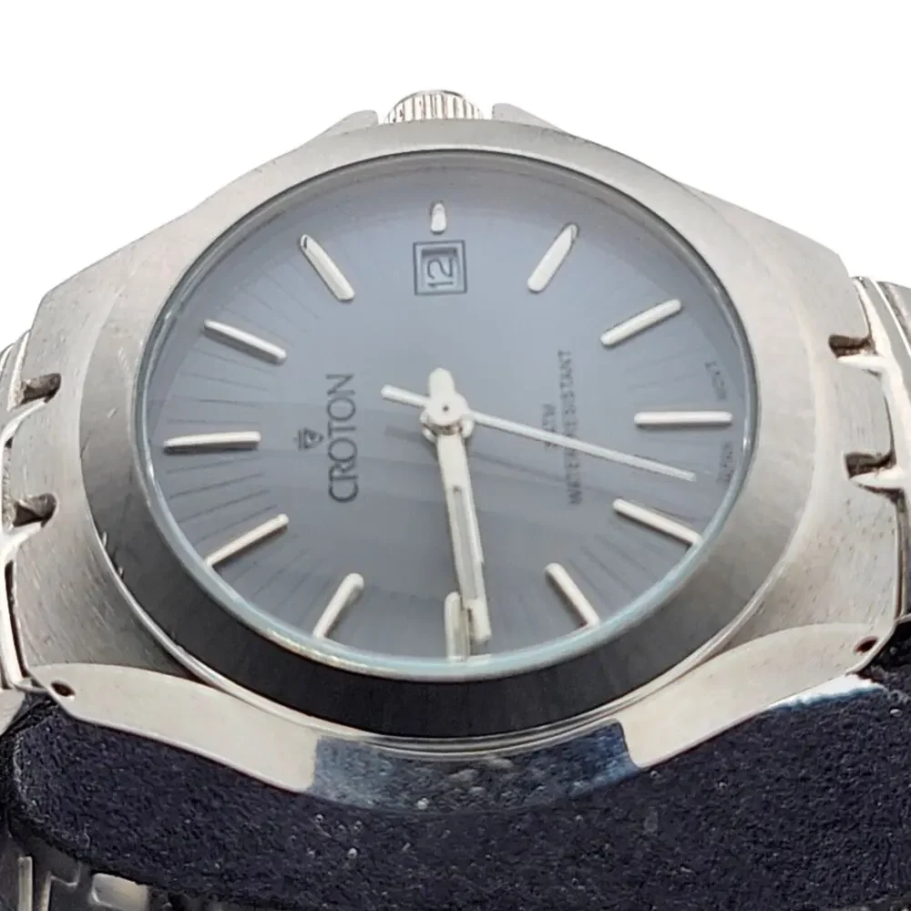 Croton Stainless Steel Quartz Men's Watch Japan Movement Water Resistant